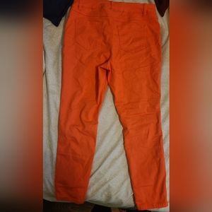 D.Jeans, high waist anklewoman jeans ankle & cropped.Color: Coral ,Size:12.